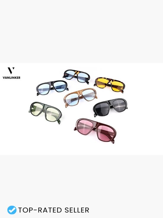Trendy Aviator Sunglasses Oversized Flat Top UV400 Retro Chic Unisex main image 5